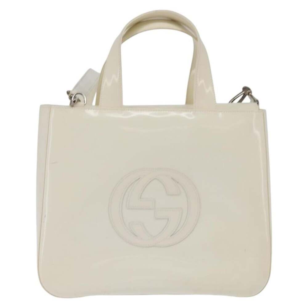Gucci Patent Leather Handbag White